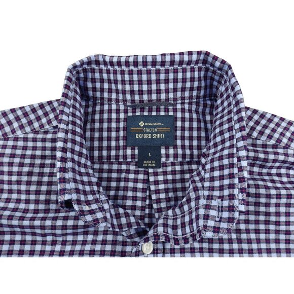 Mens Dress Shirt Cranberry and Blue Plaid Button Down size L NWOT JH939 - Picture 4 of 5